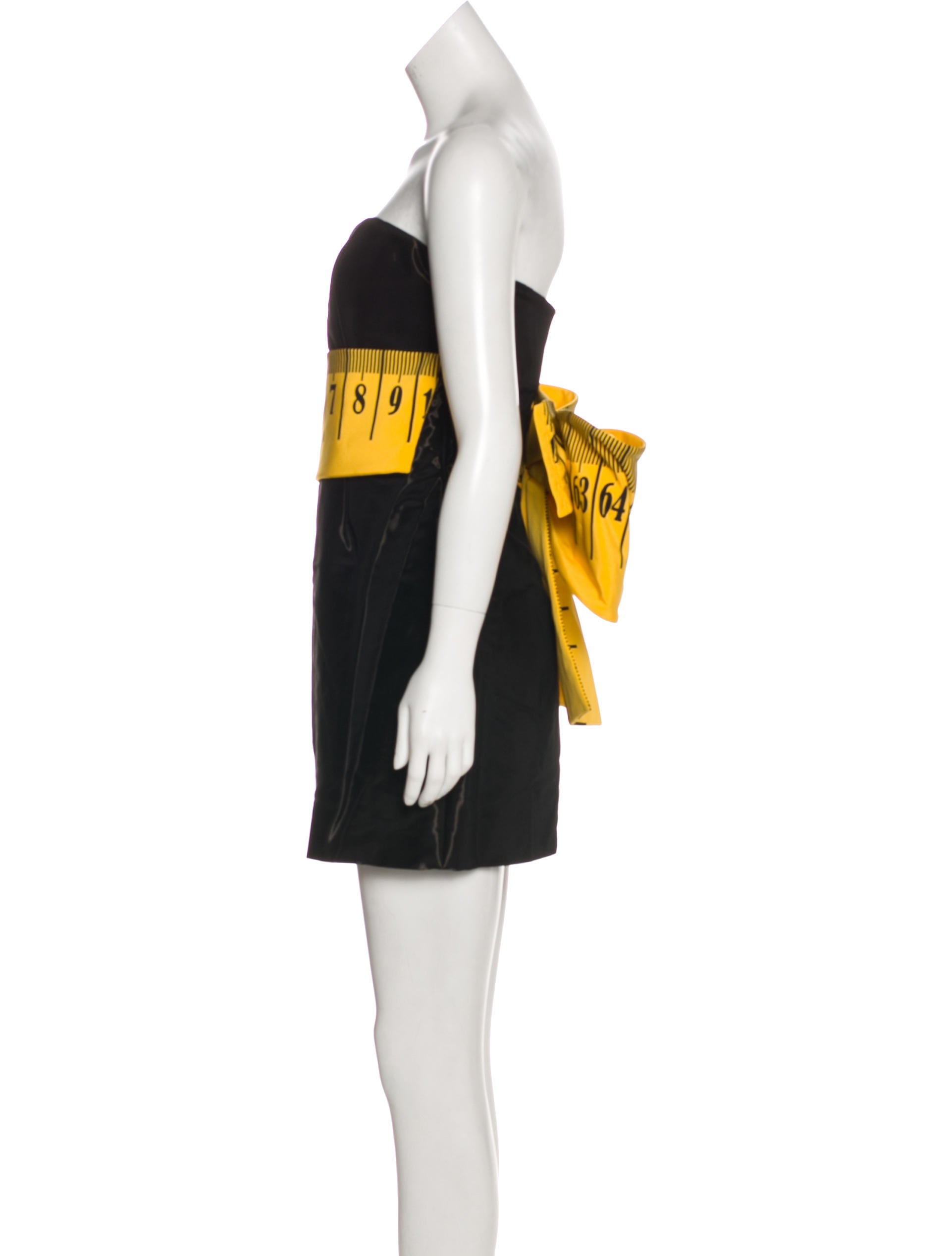 Moschino Couture Strapless Measuring Tape Dress