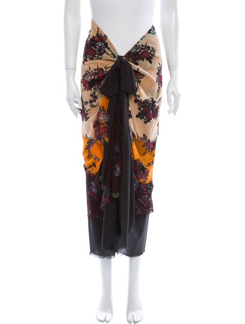 Moschino Couture Silk Midi Length Skirt