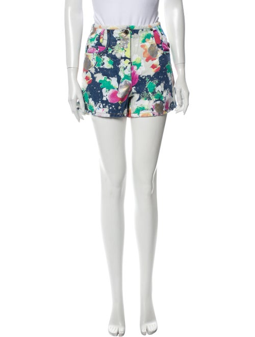 Moschino Couture Printed Mini Shorts Blue