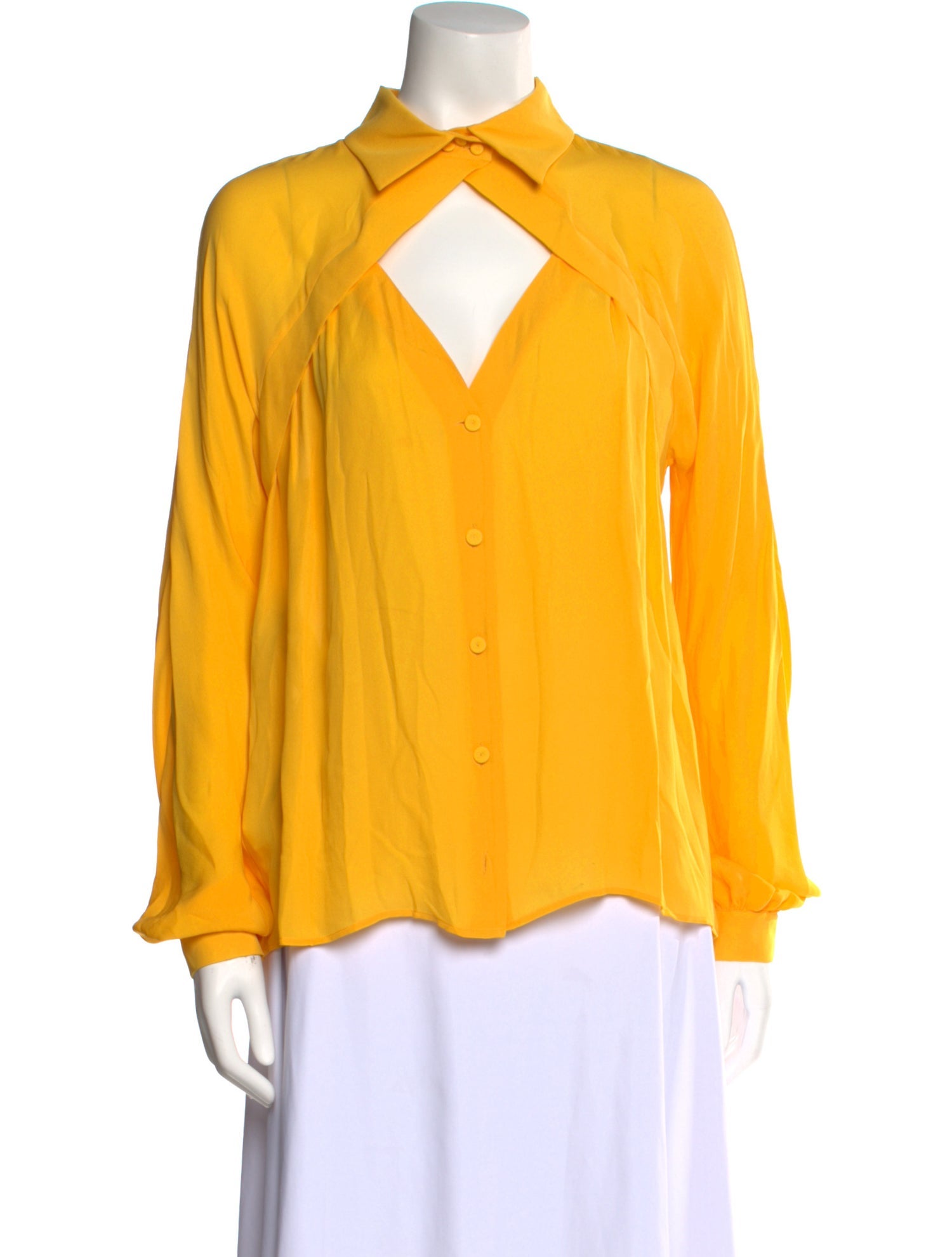 Moschino Couture Silk Long Sleeve Button-Up Top w/ Tags