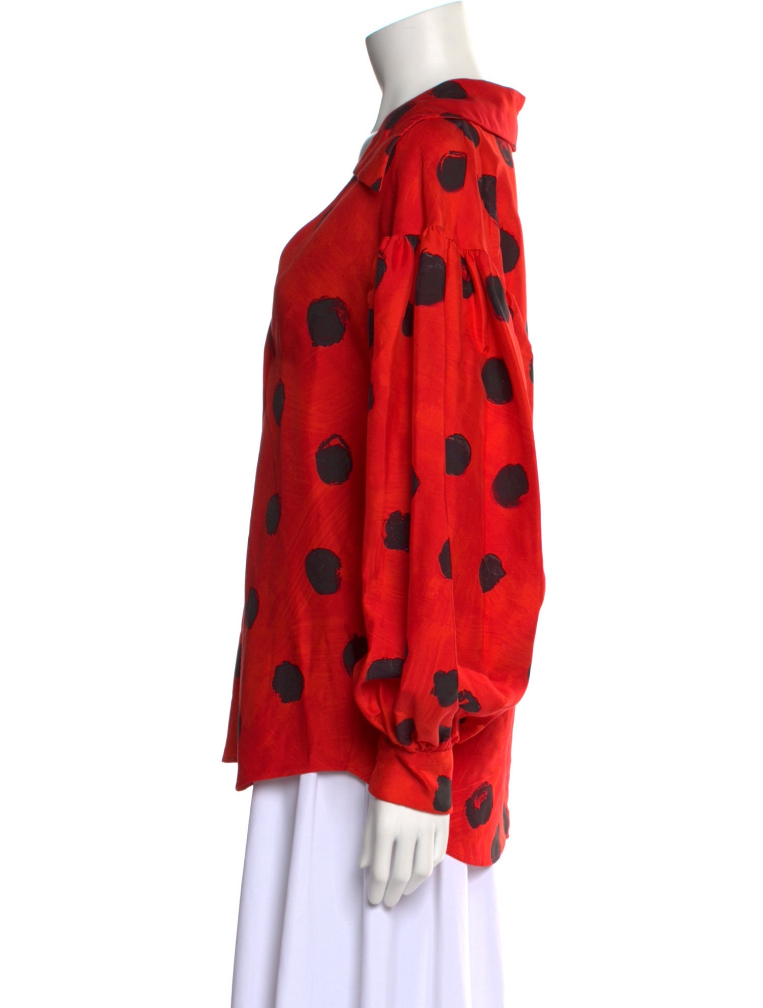 Moschino Couture Polka Dot Print Plunge Neckline Blouse w/ Tags