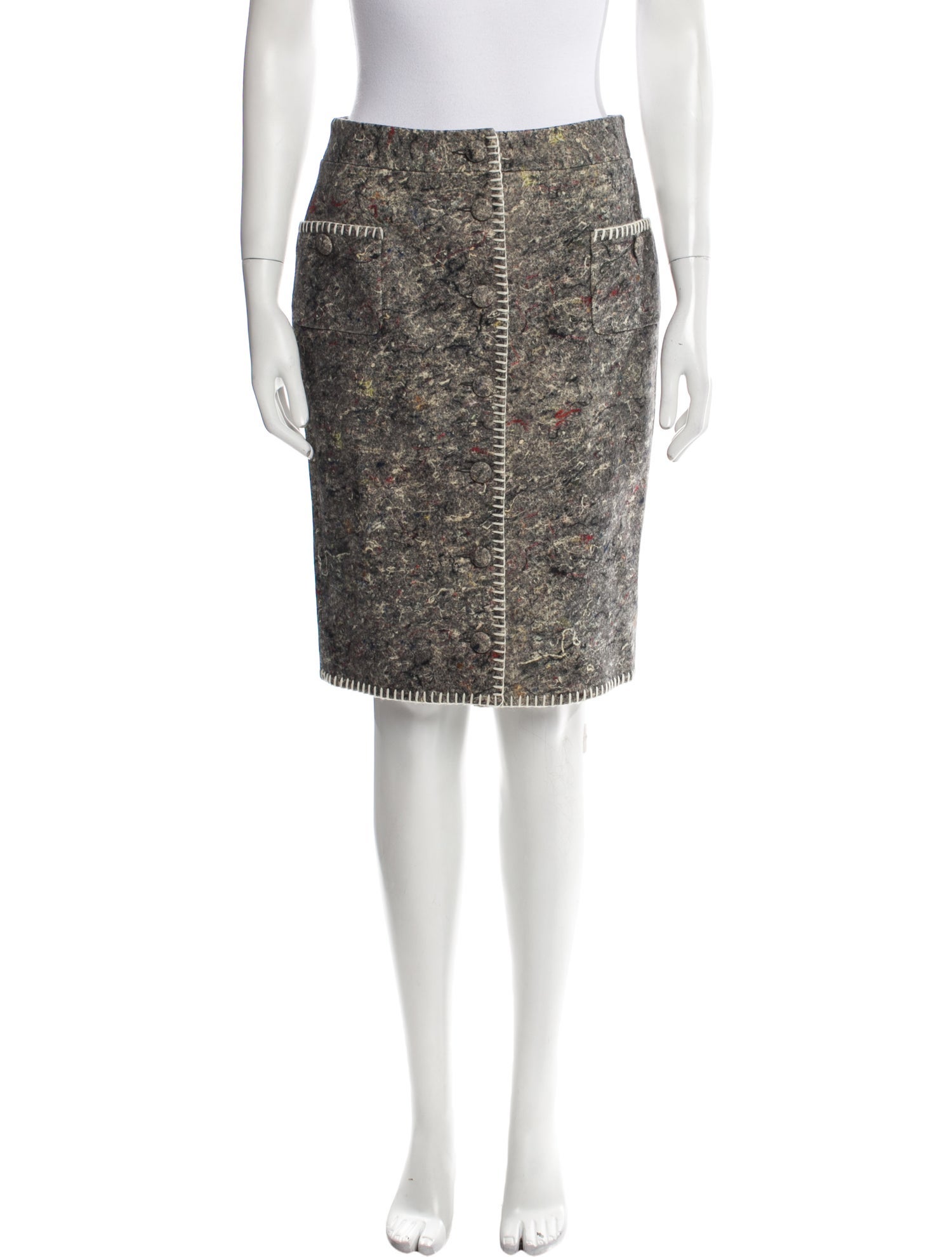 Moschino Couture Virgin Wool Knee-Length Skirt w/ Tags