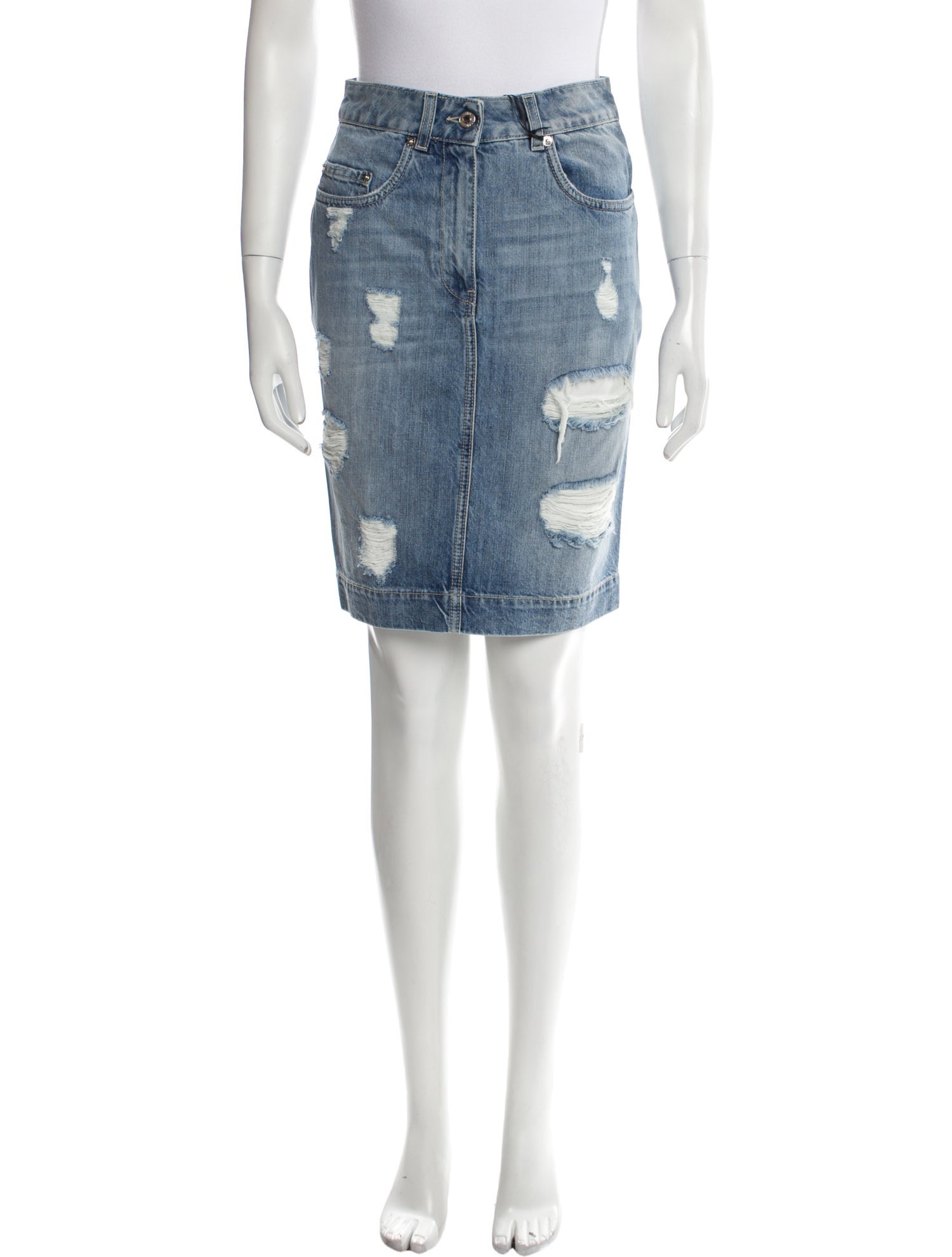 Moschino Couture Distressed Accents Knee-Length Skirt w/ Tags