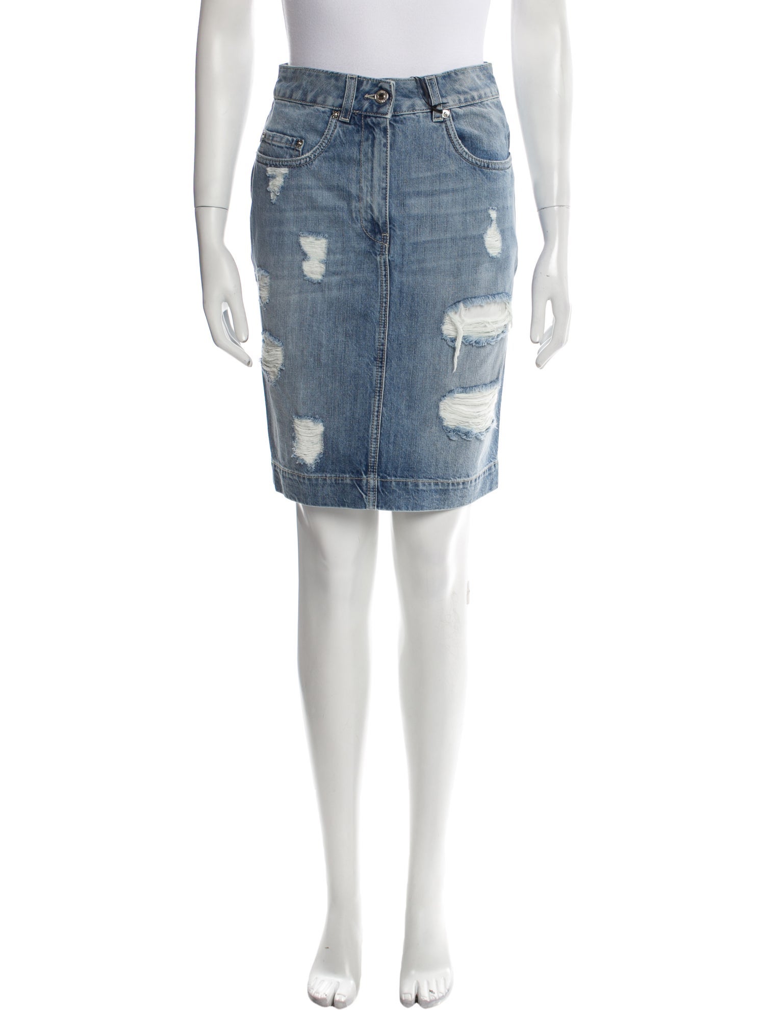 Moschino Couture Distressed Accents Knee-Length Skirt w/ Tags