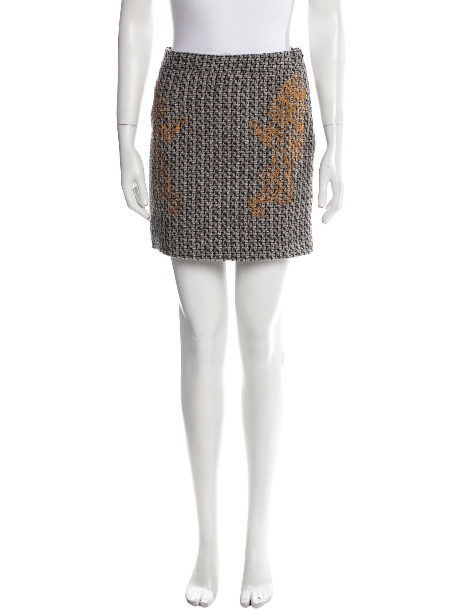 Moschino Couture Tweed Pattern Mini Skirt