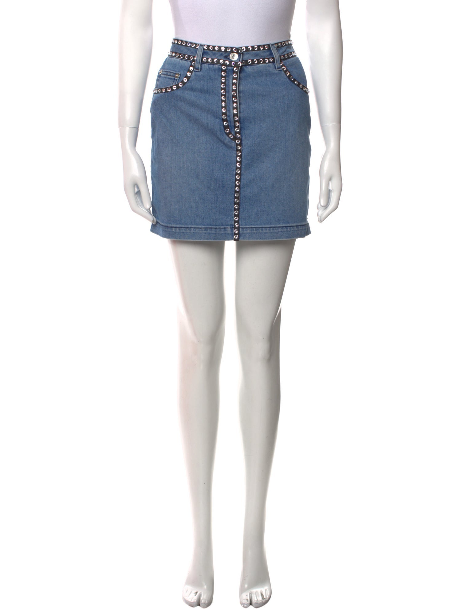 Moschino Couture Crystal Embellishments Mini Skirt w/ Tags