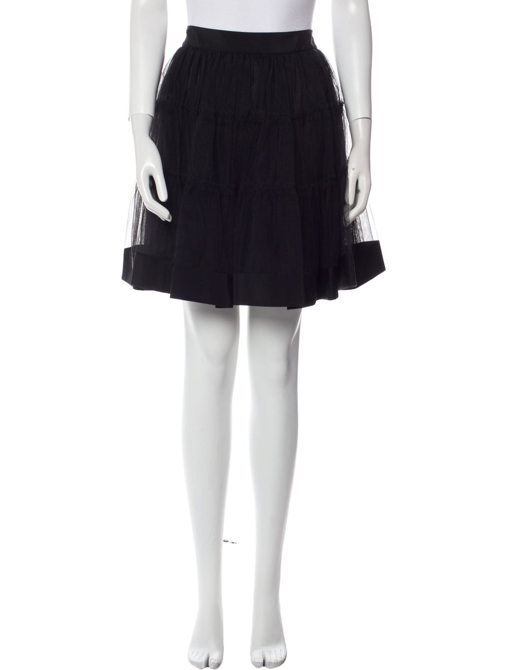 Moschino Couture Skirt Black Ruffle & Mesh Accents