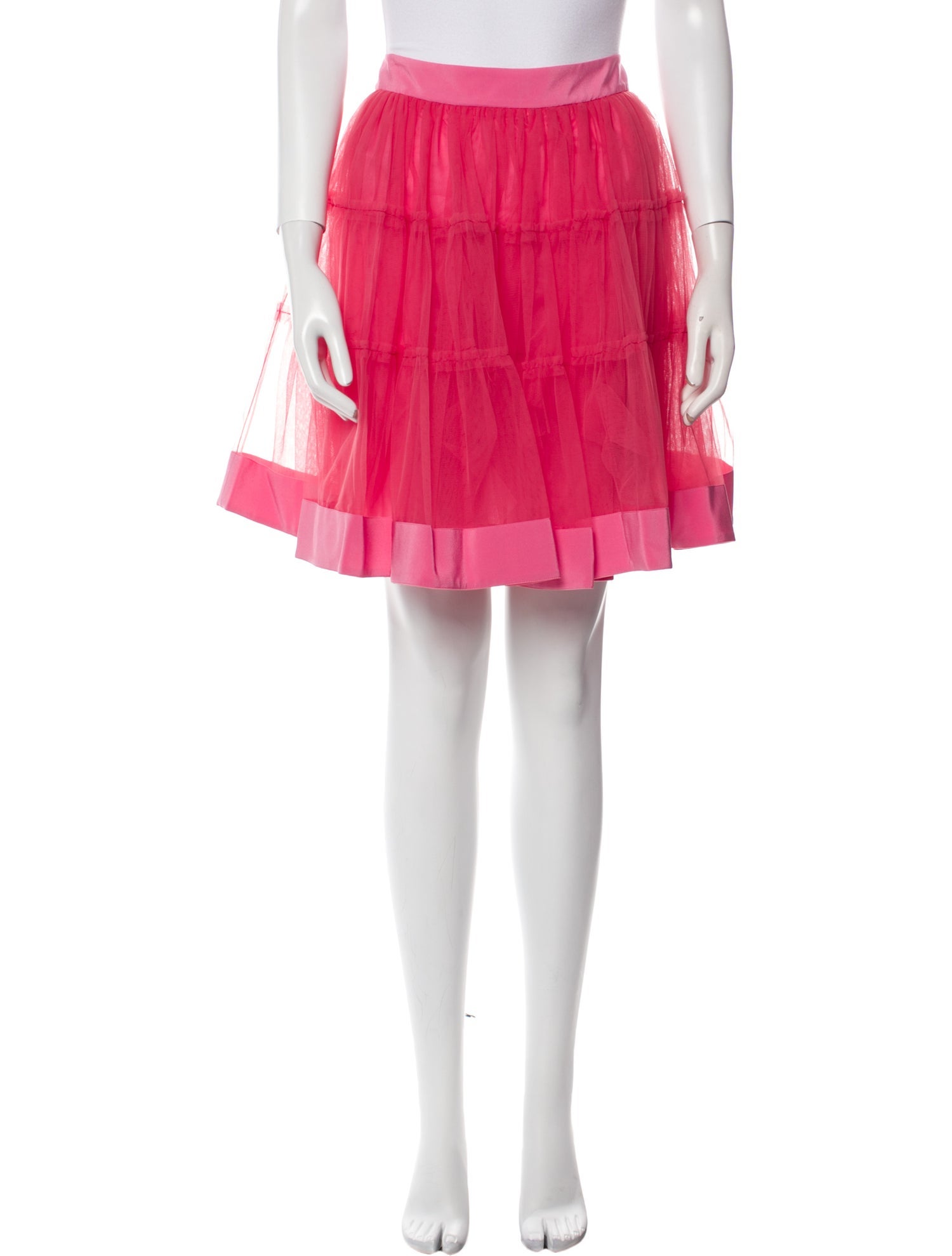 Moschino Couture Mesh Accents Knee-Length Skirt