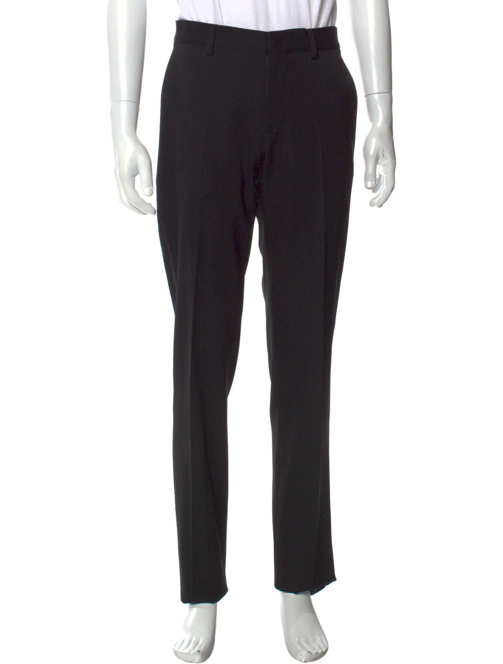 Moschino Couture Virgin Wool Dress Pants Black Slit Pockets