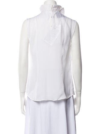 Moschino Couture Silk Mock Neck Blouse