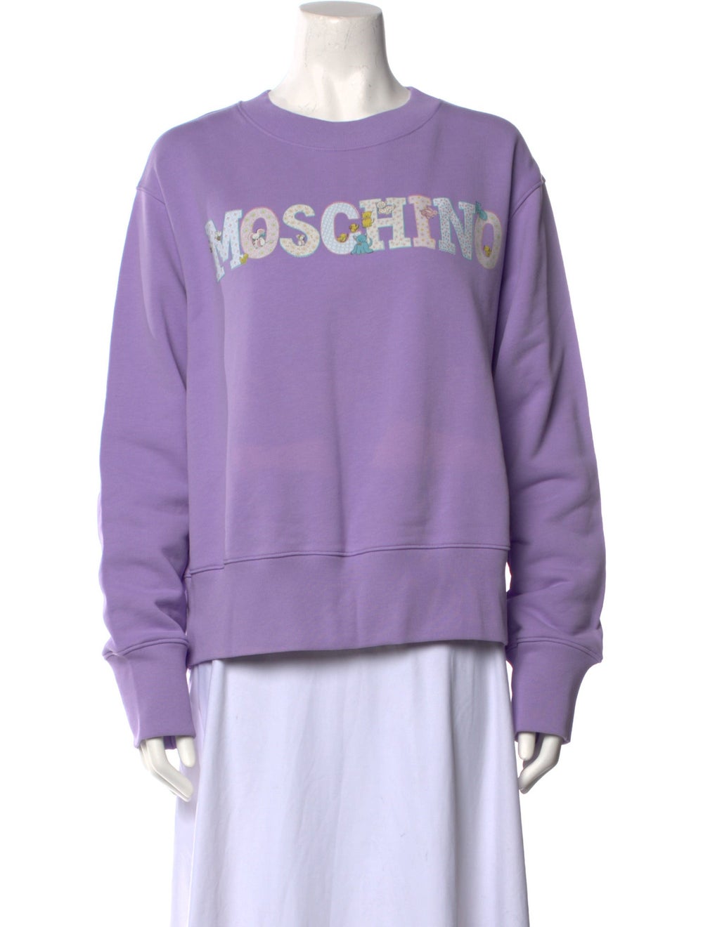 Moschino Couture Sweatshirt Purple Graphic Print Long Sleeve