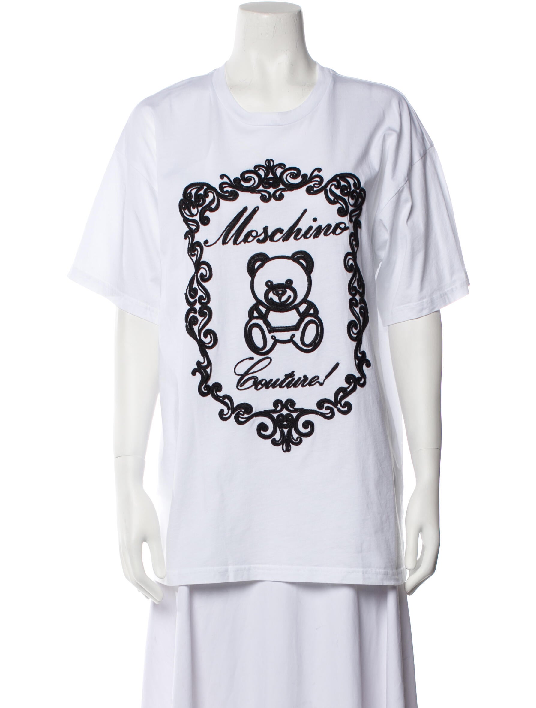 Moschino Couture T-Shirt White Graphic Print Short Sleeve