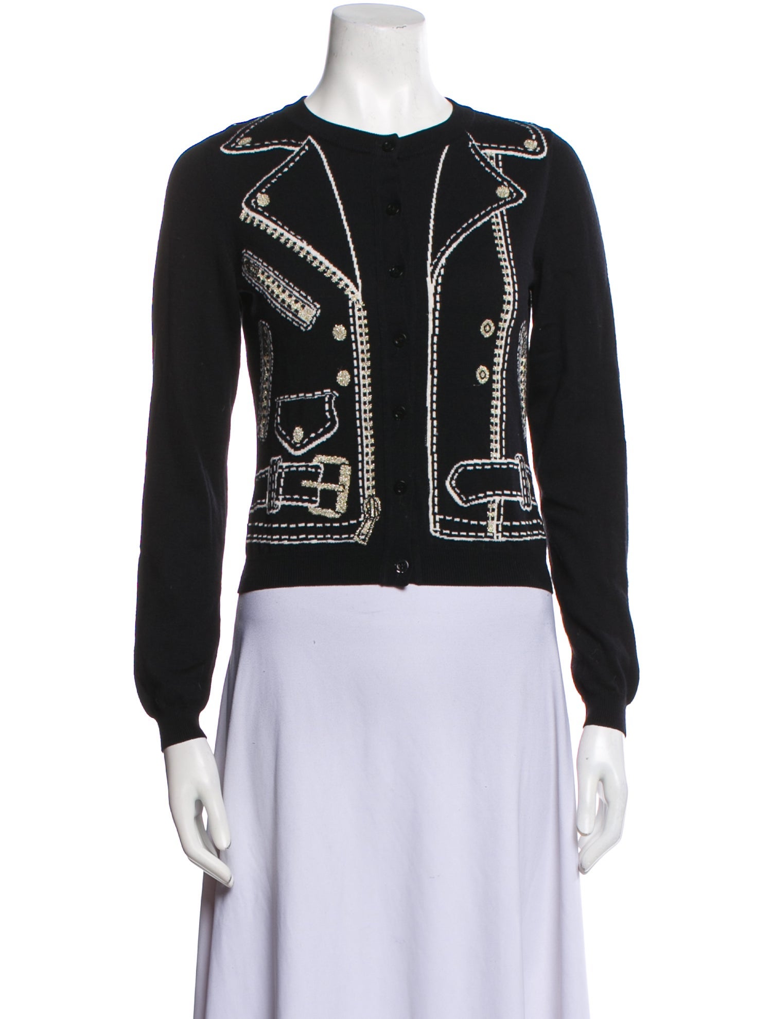 Moschino Couture Virgin Wool Printed Sweater