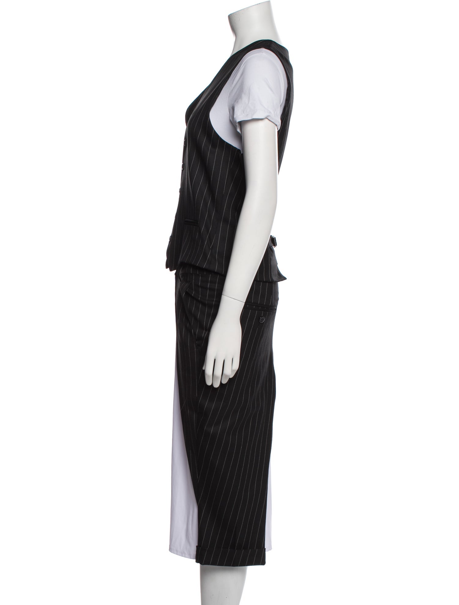 Moschino Couture Virgin Wool Striped Vest
