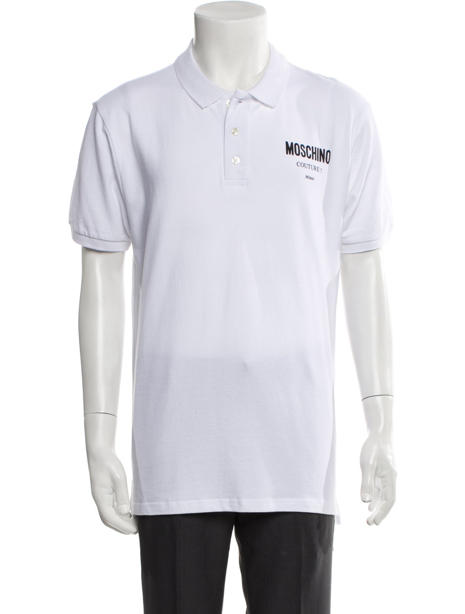 Moschino Couture Graphic Print Collar Polo Shirt w/ Tags