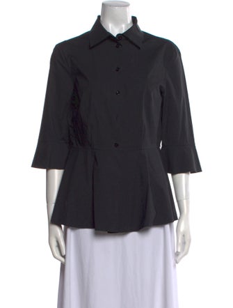 Moschino Couture Three-Quarter Sleeve Button-Up Top