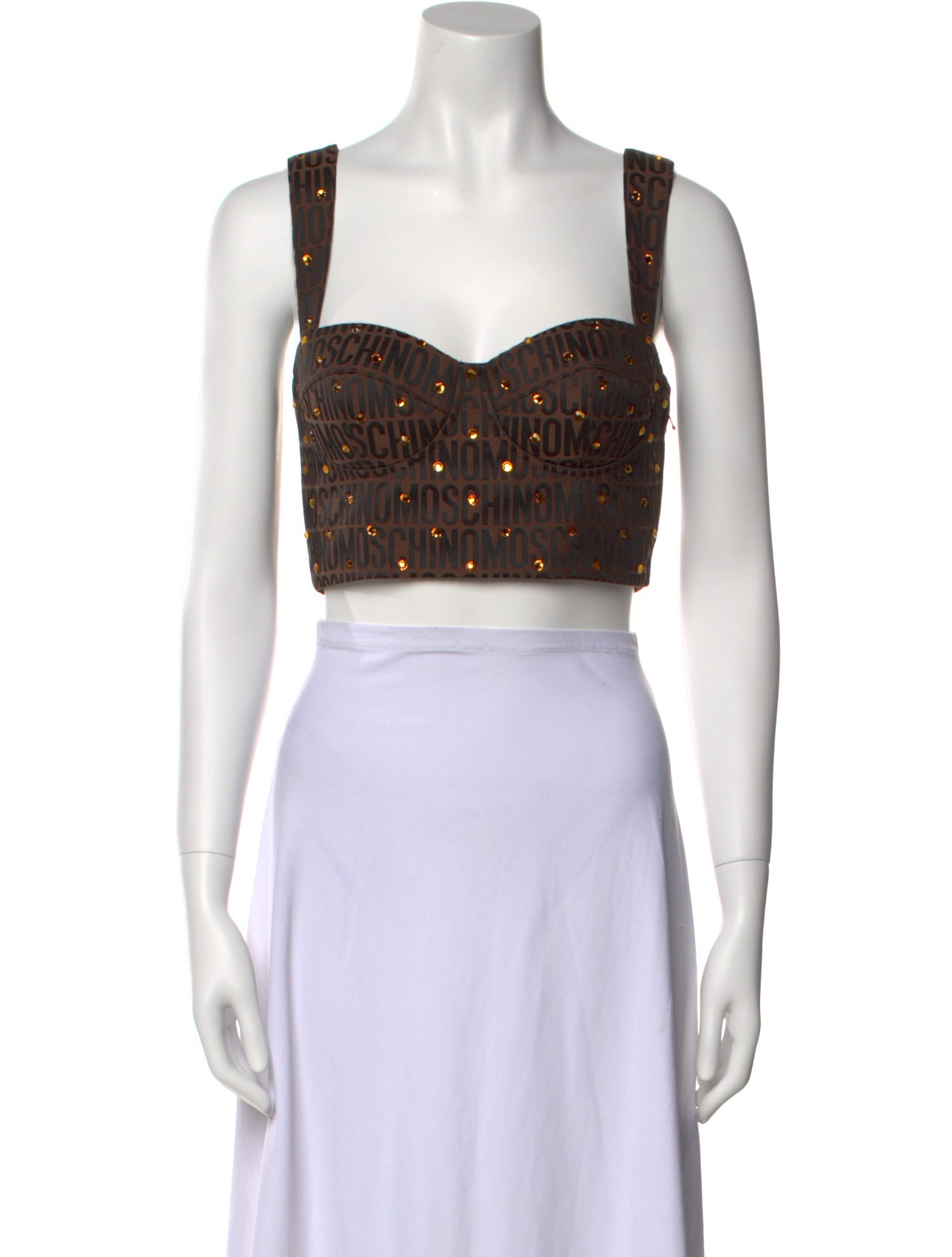 Moschino Couture Printed Square Neckline Crop Top w/ Tags