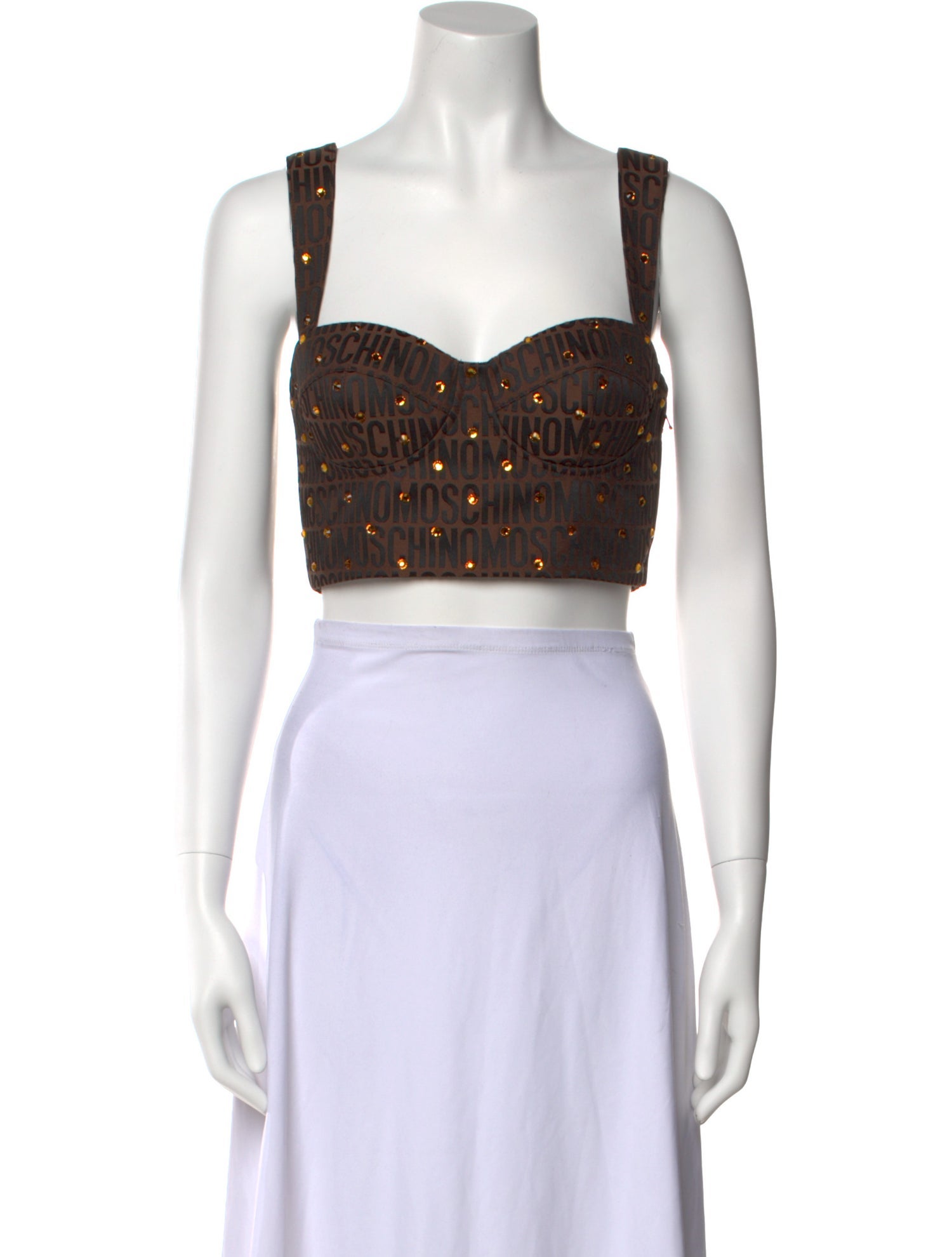 Moschino Couture Printed Square Neckline Crop Top w/ Tags