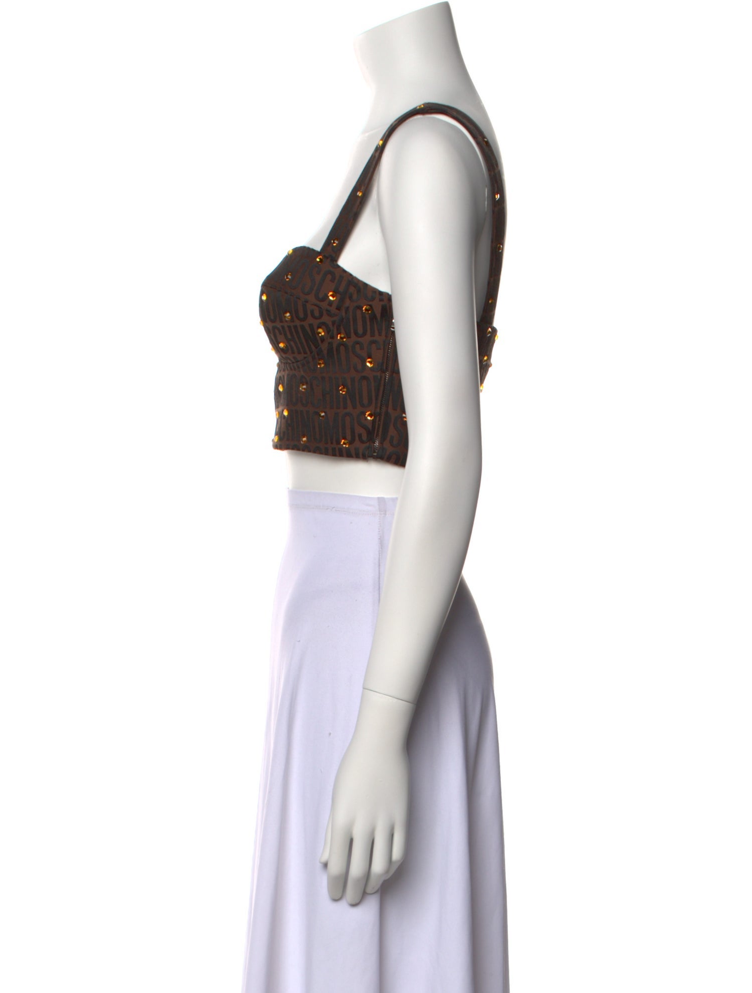 Moschino Couture Printed Square Neckline Crop Top w/ Tags