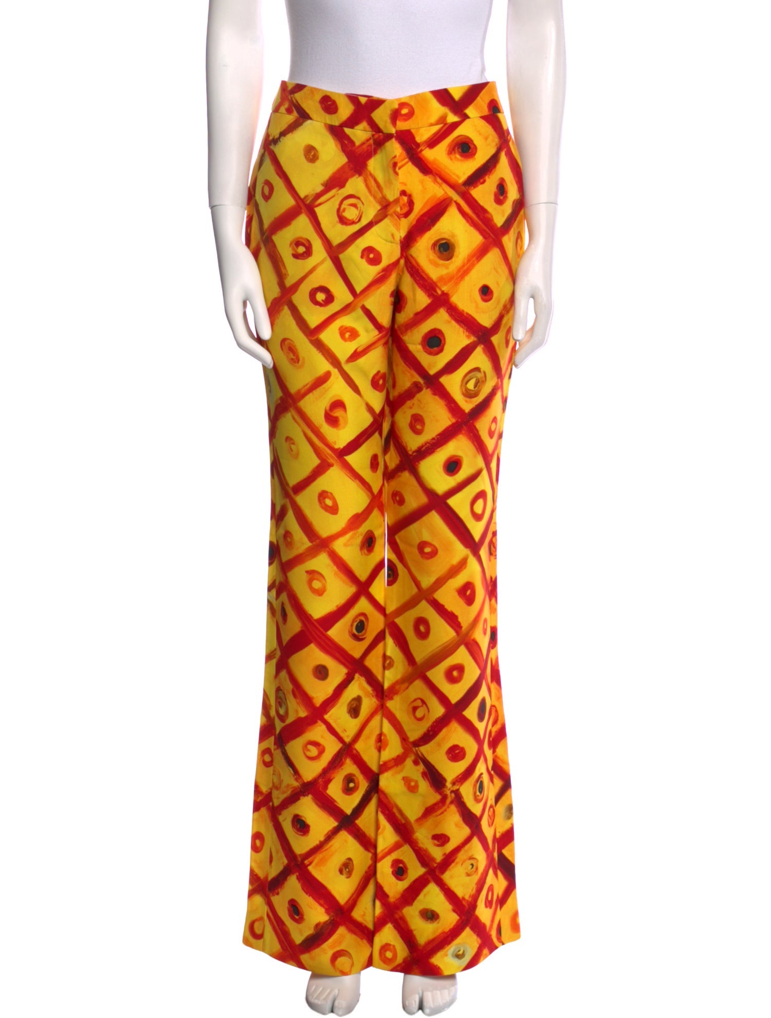 Moschino Couture Plaid Print Wide Leg Pants