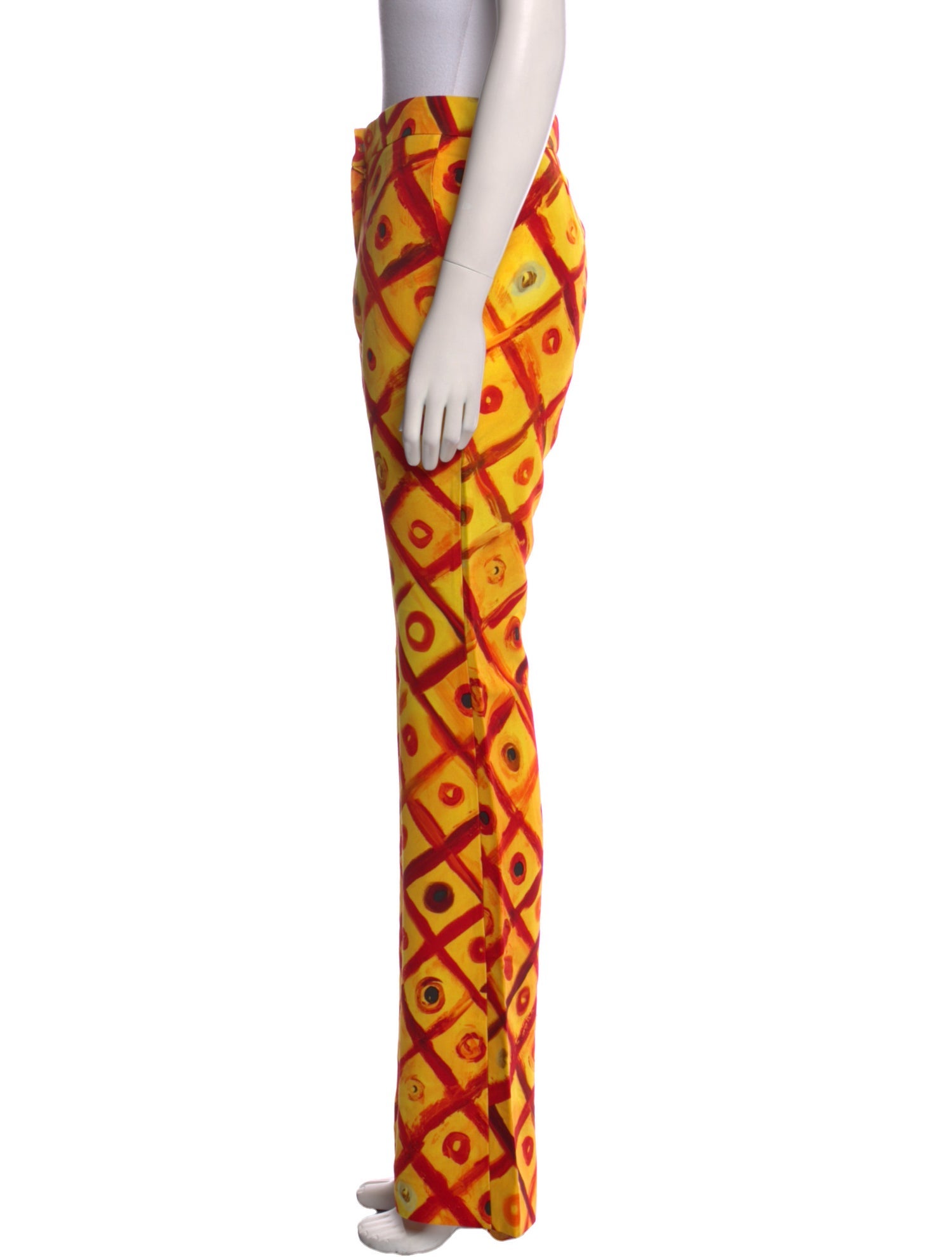 Moschino Couture Plaid Print Wide Leg Pants