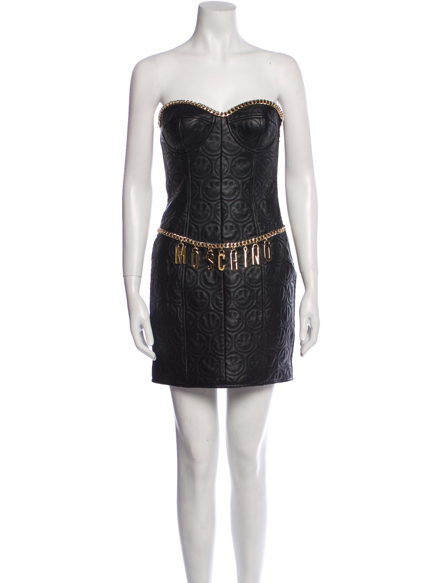 Moschino Couture Leather Mini Dress - Black Dresses, Clothing - WM935056 |  The RealReal