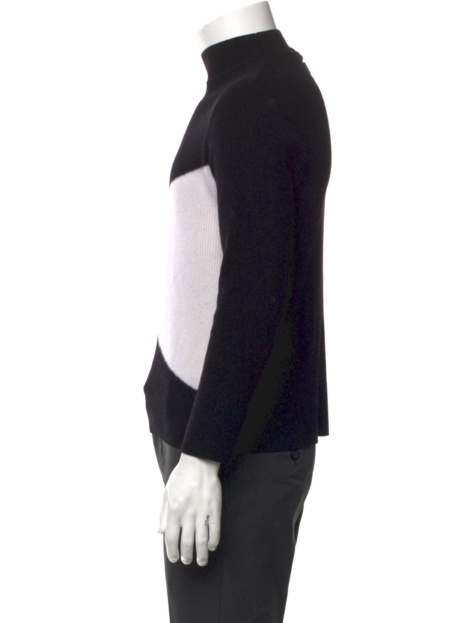 Moschino Couture Virgin Wool Colorblock Pattern Pullover