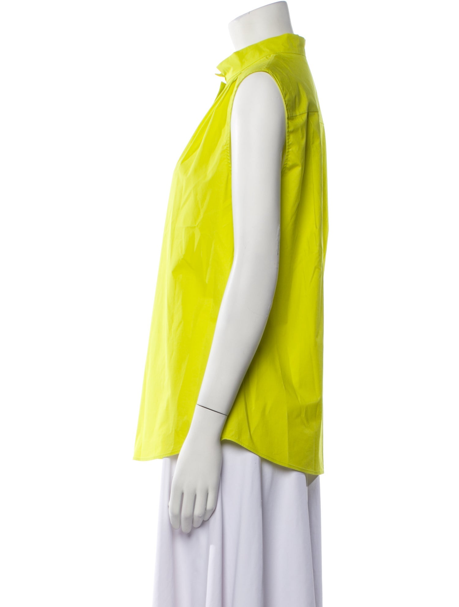 Moschino Couture Mock Neck Sleeveless Button-Up Top