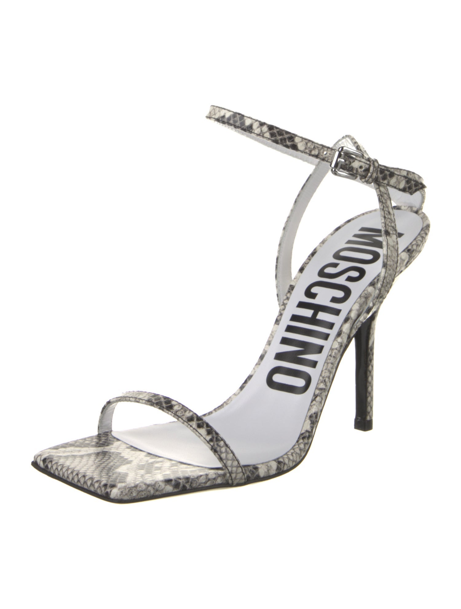 Moschino Couture Leather Animal Print Sandals w/ Tags