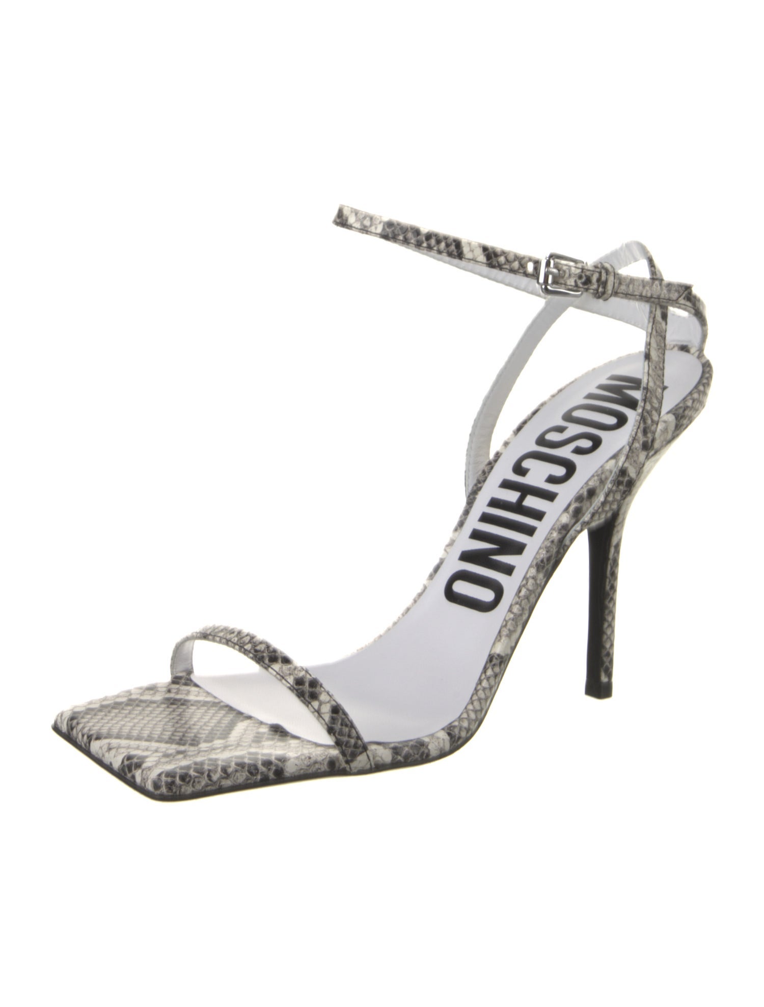 Moschino Couture Leather Animal Print Sandals w/ Tags