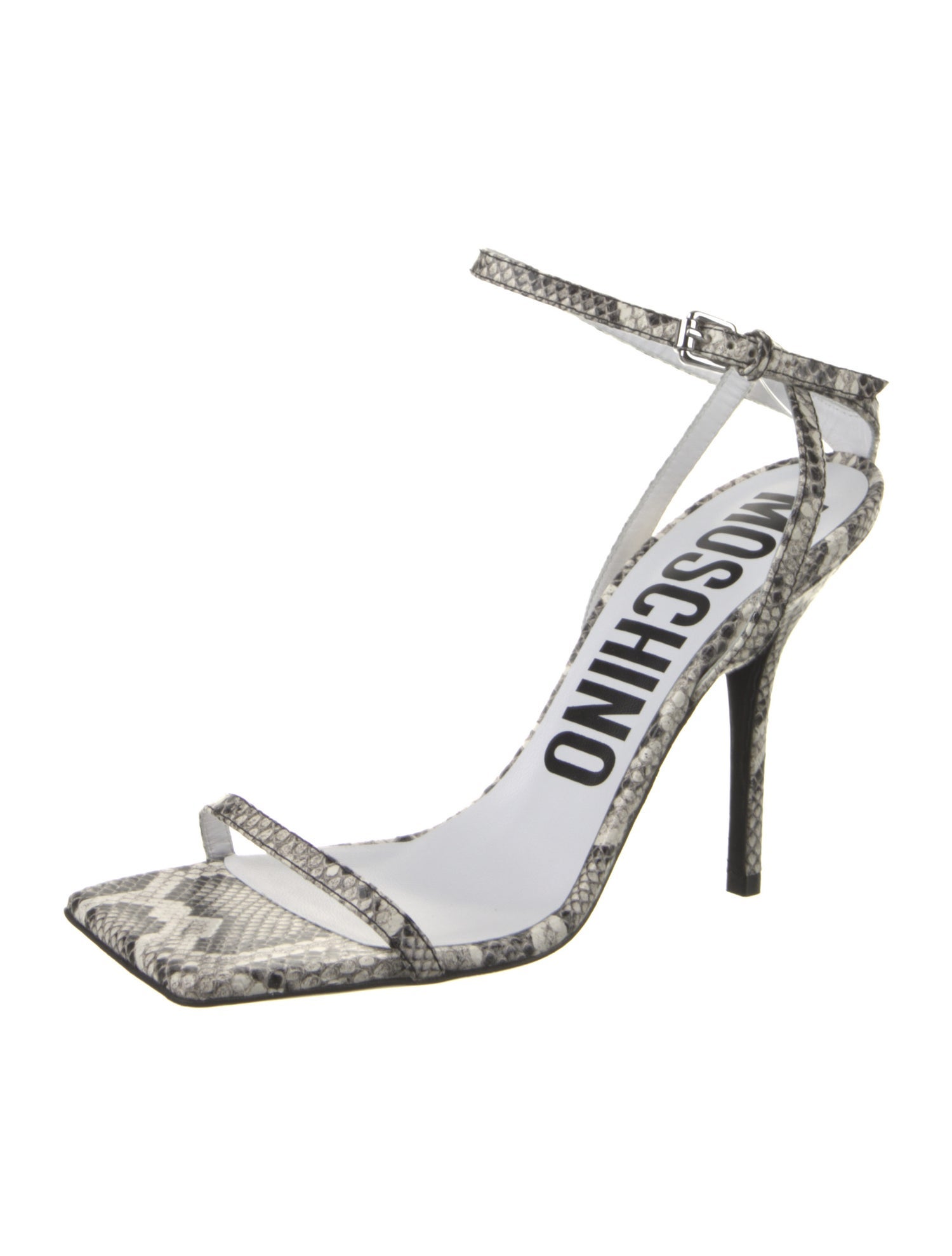 Moschino Couture Leather Printed Sandals w/ Tags