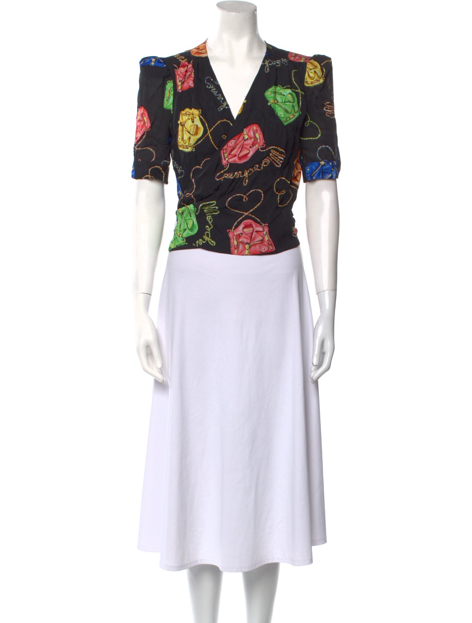 Moschino Couture Silk Printed Crop Top