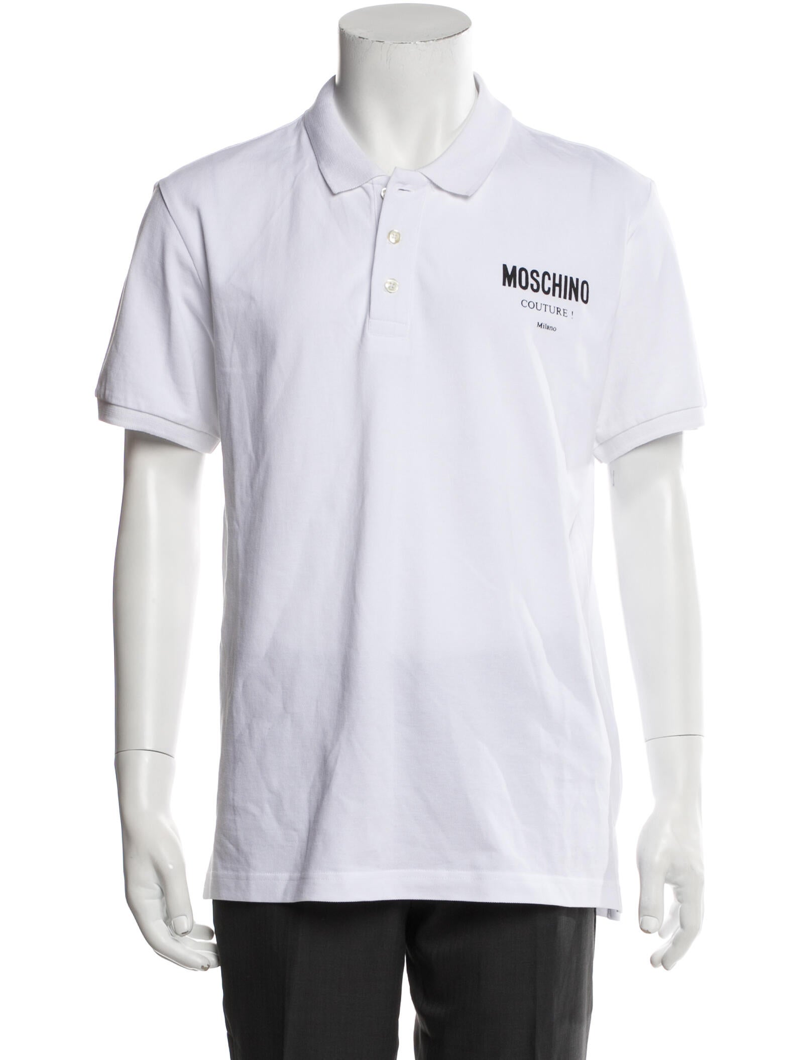 Moschino Couture Graphic Print Collar Polo Shirt w/ Tags