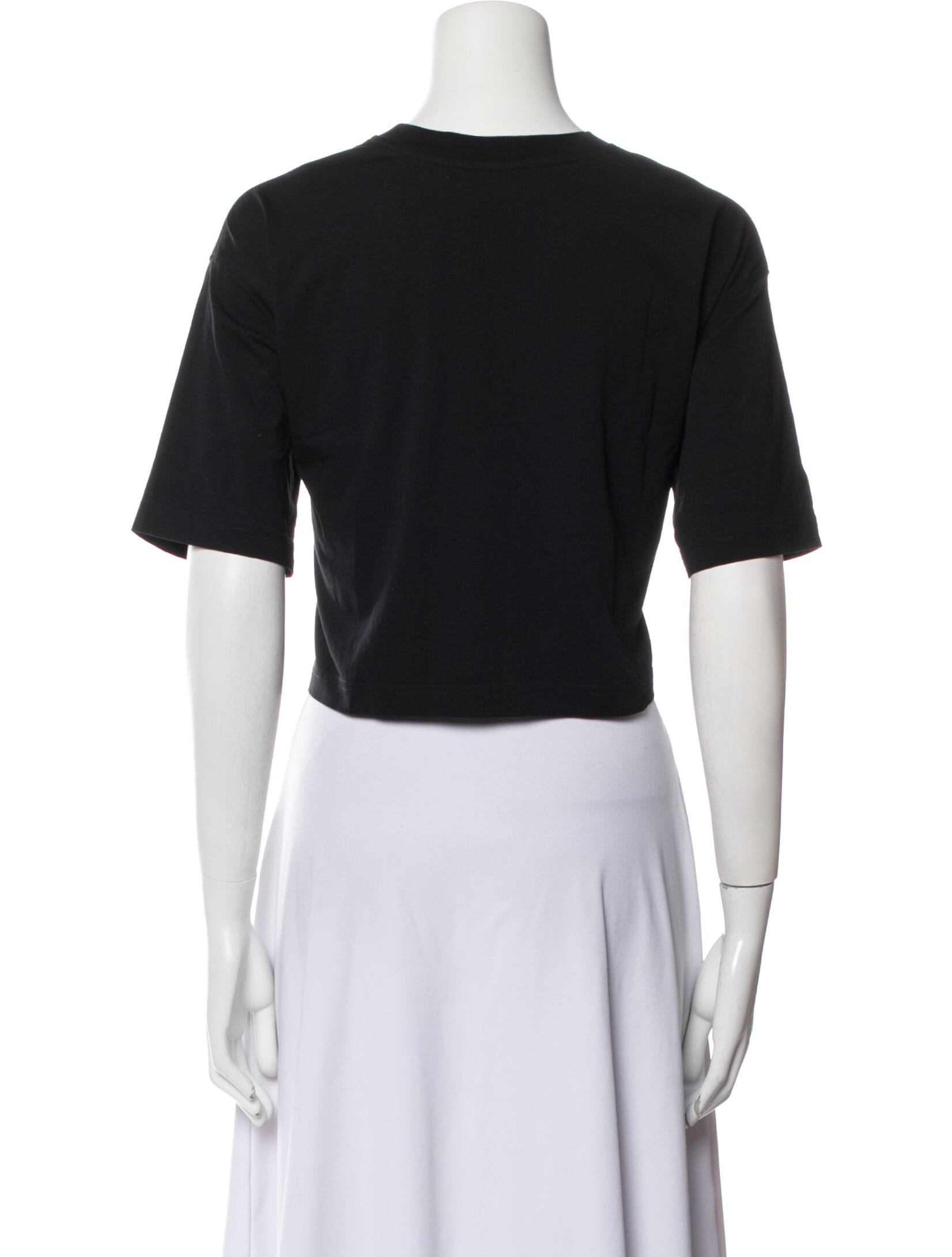 Moschino Couture Graphic Print Crew Neck Crop Top