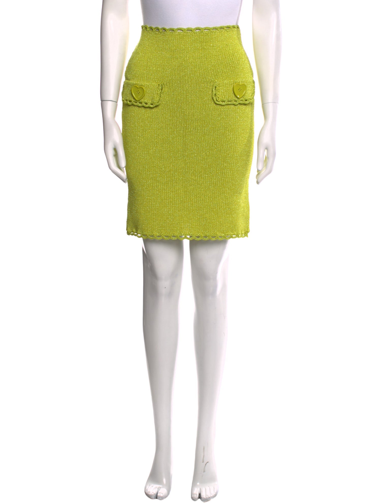 Moschino Couture Scalloped Accent Knee-Length Skirt