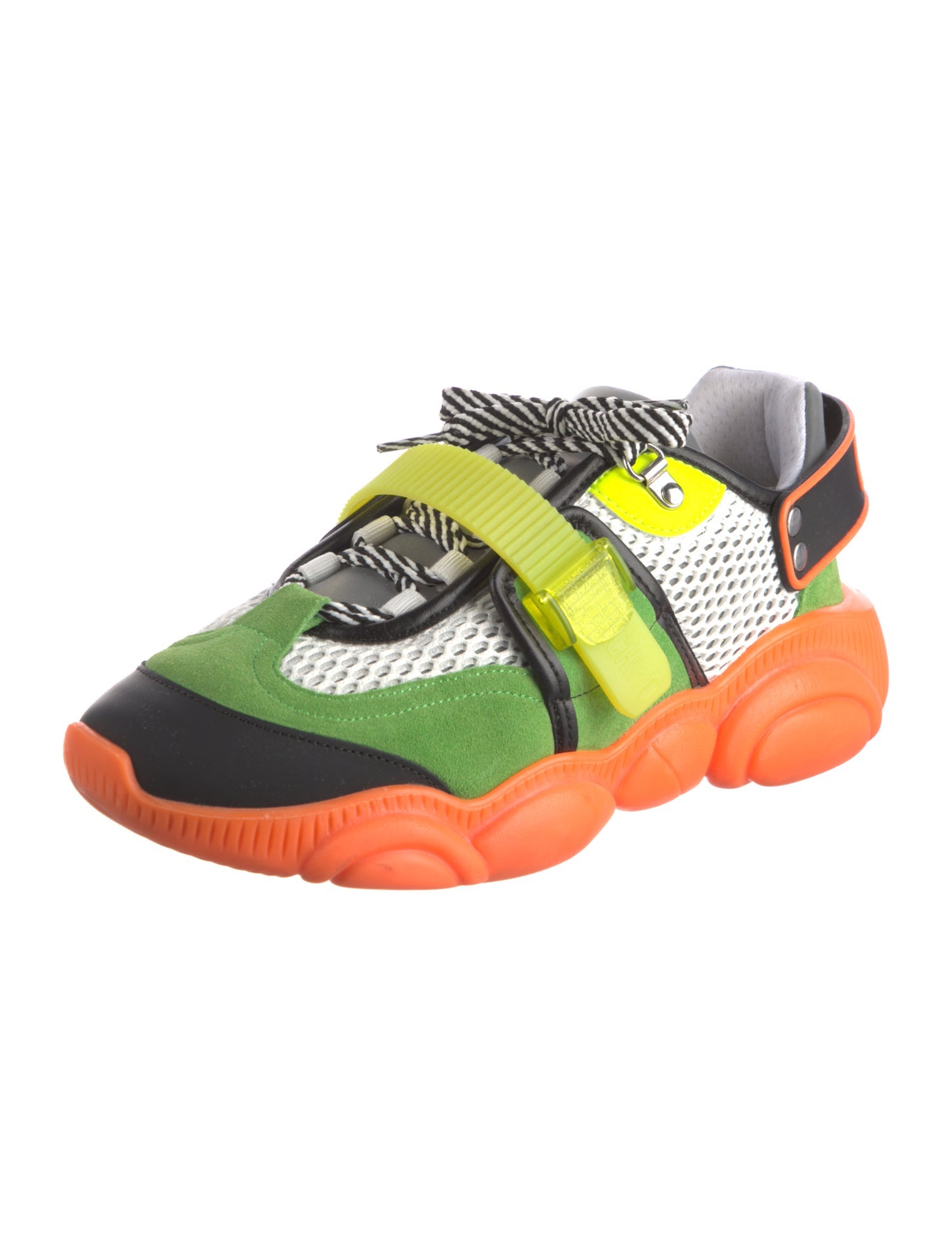 Moschino Couture Mesh Colorblock Pattern Sneakers