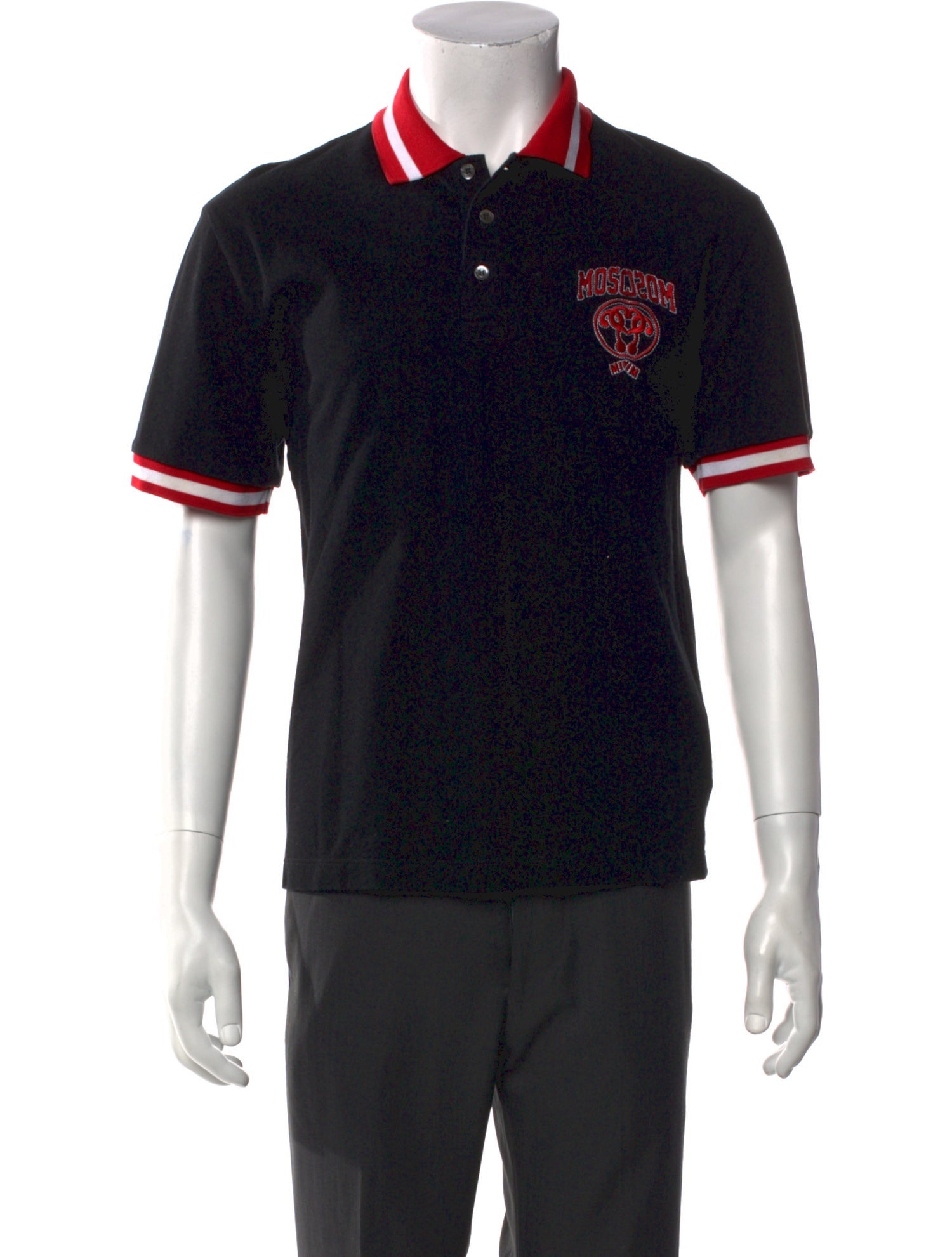 Moschino Couture Striped Collar Polo Shirt