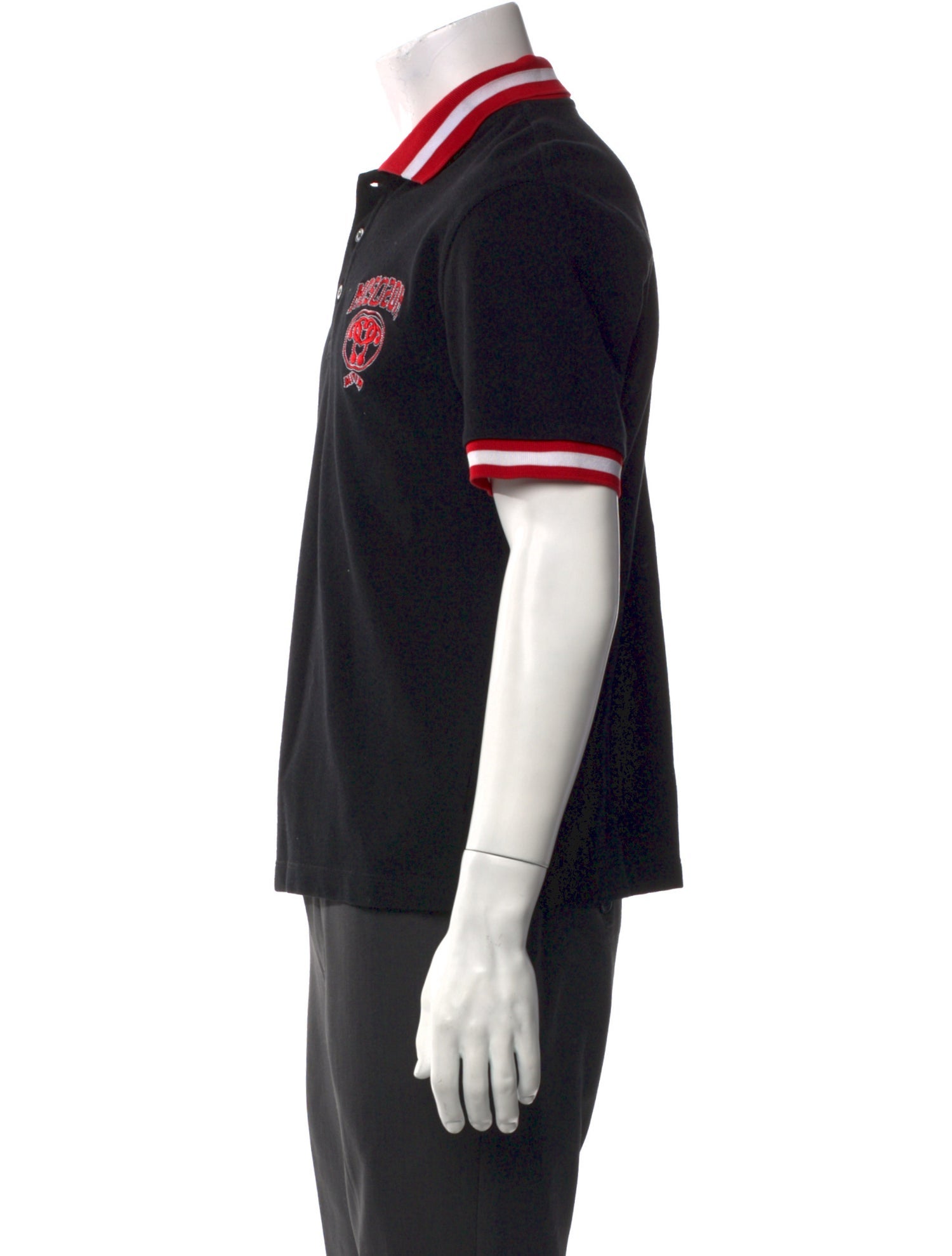 Moschino Couture Striped Collar Polo Shirt