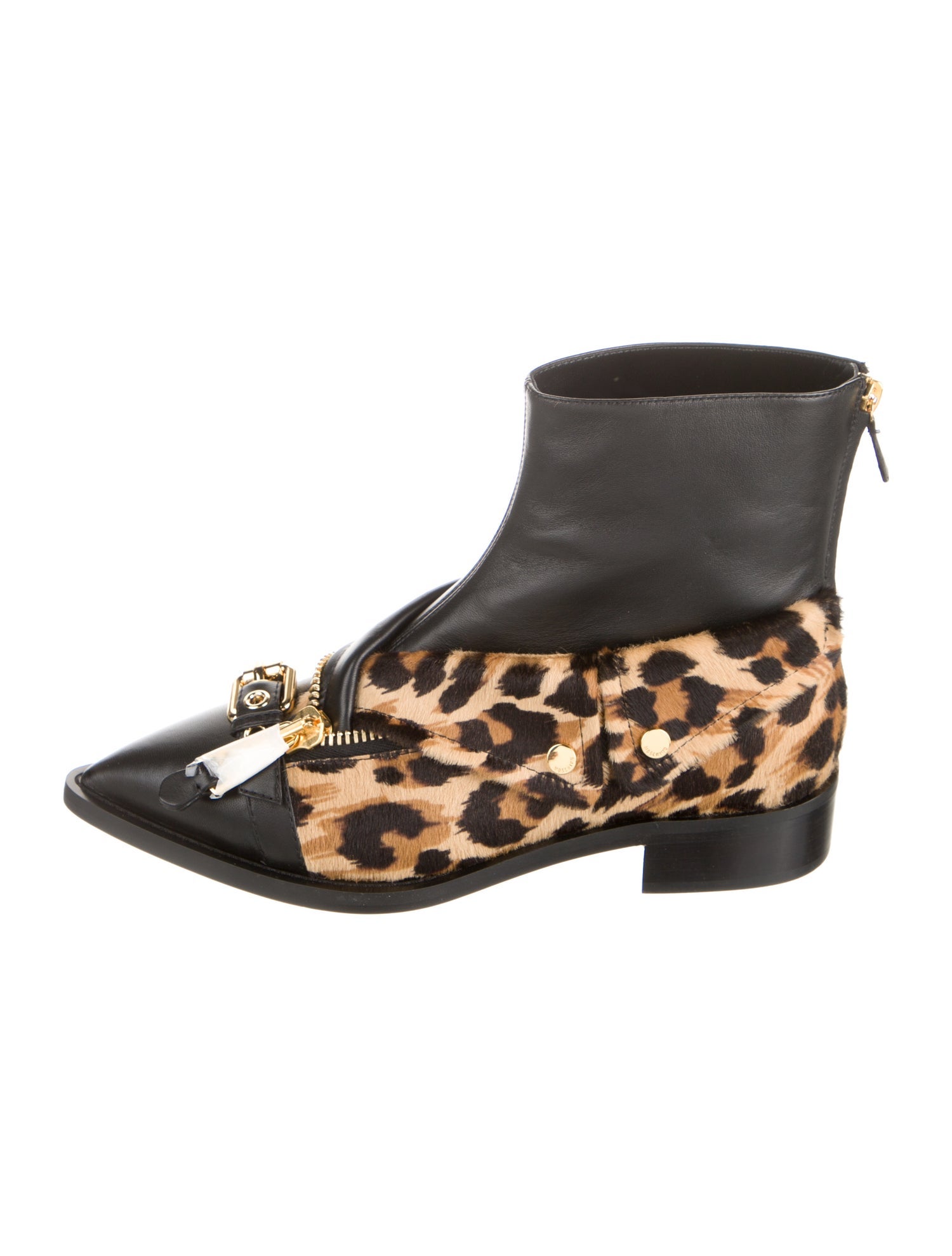 Moschino Leather Animal Print Boots