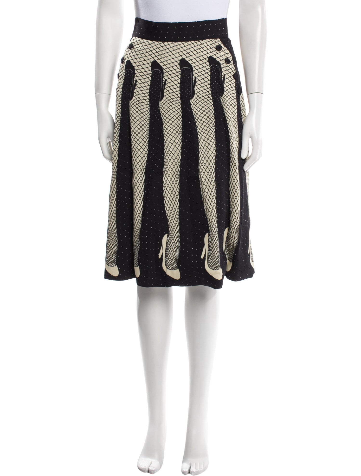 Moschino Couture Polka Dot Print Knee-Length Skirt