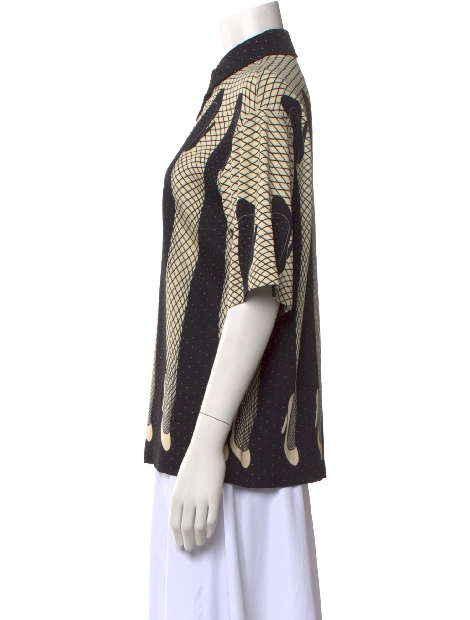 Moschino Couture Printed Short Sleeve Button-Up Top w/ Tags