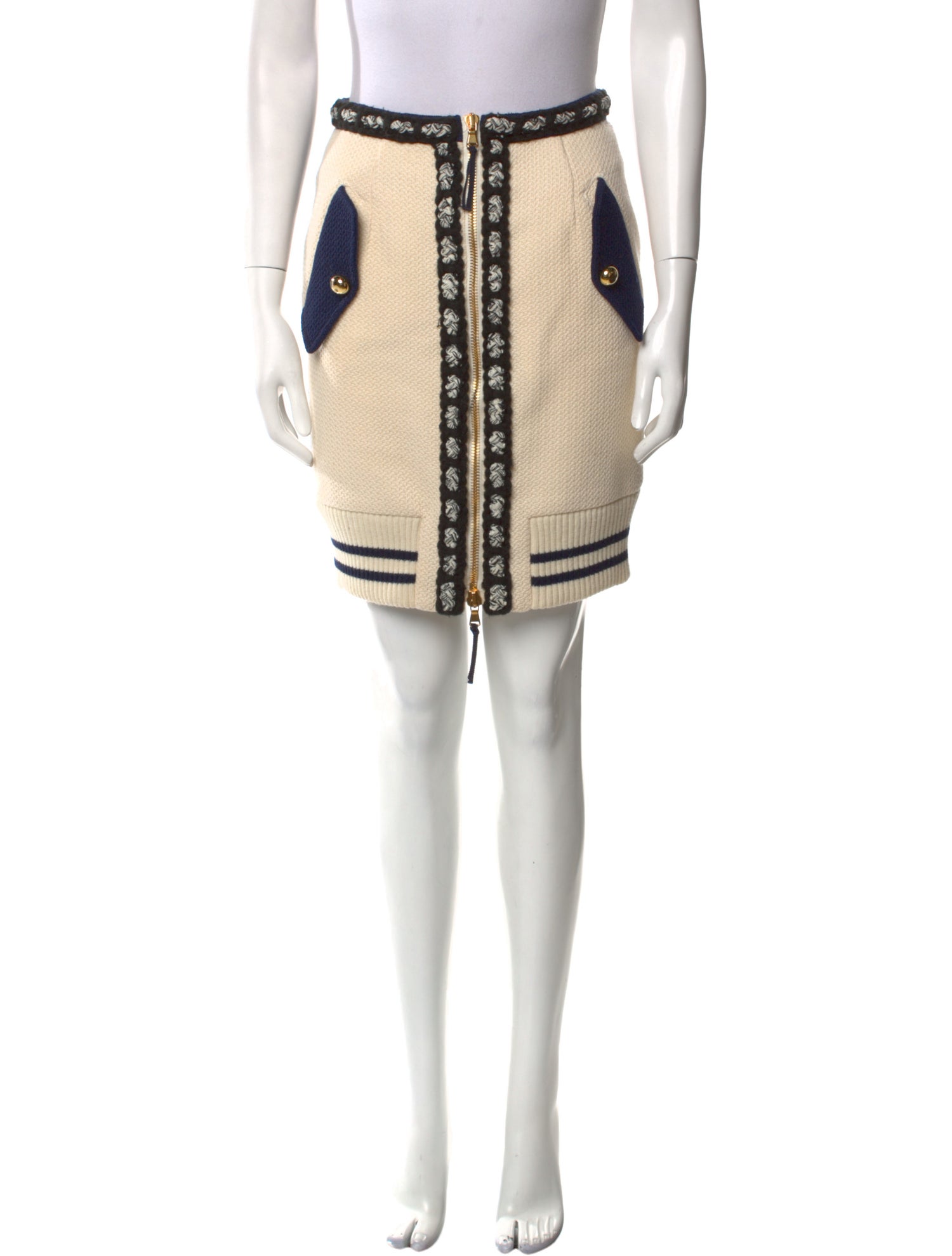 Moschino Couture Virgin Wool Mini Skirt