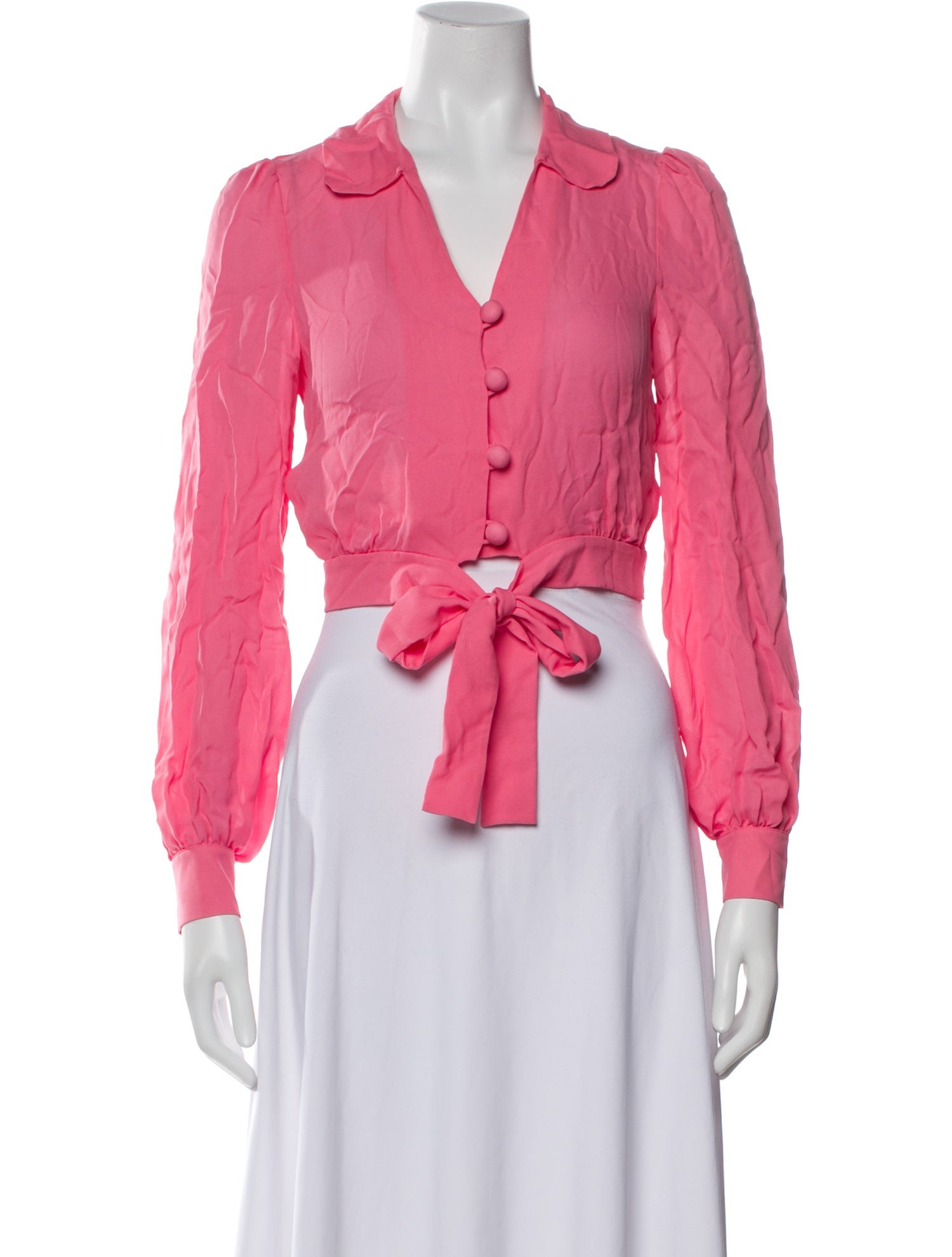 Moschino Couture Silk V-Neck Crop Top