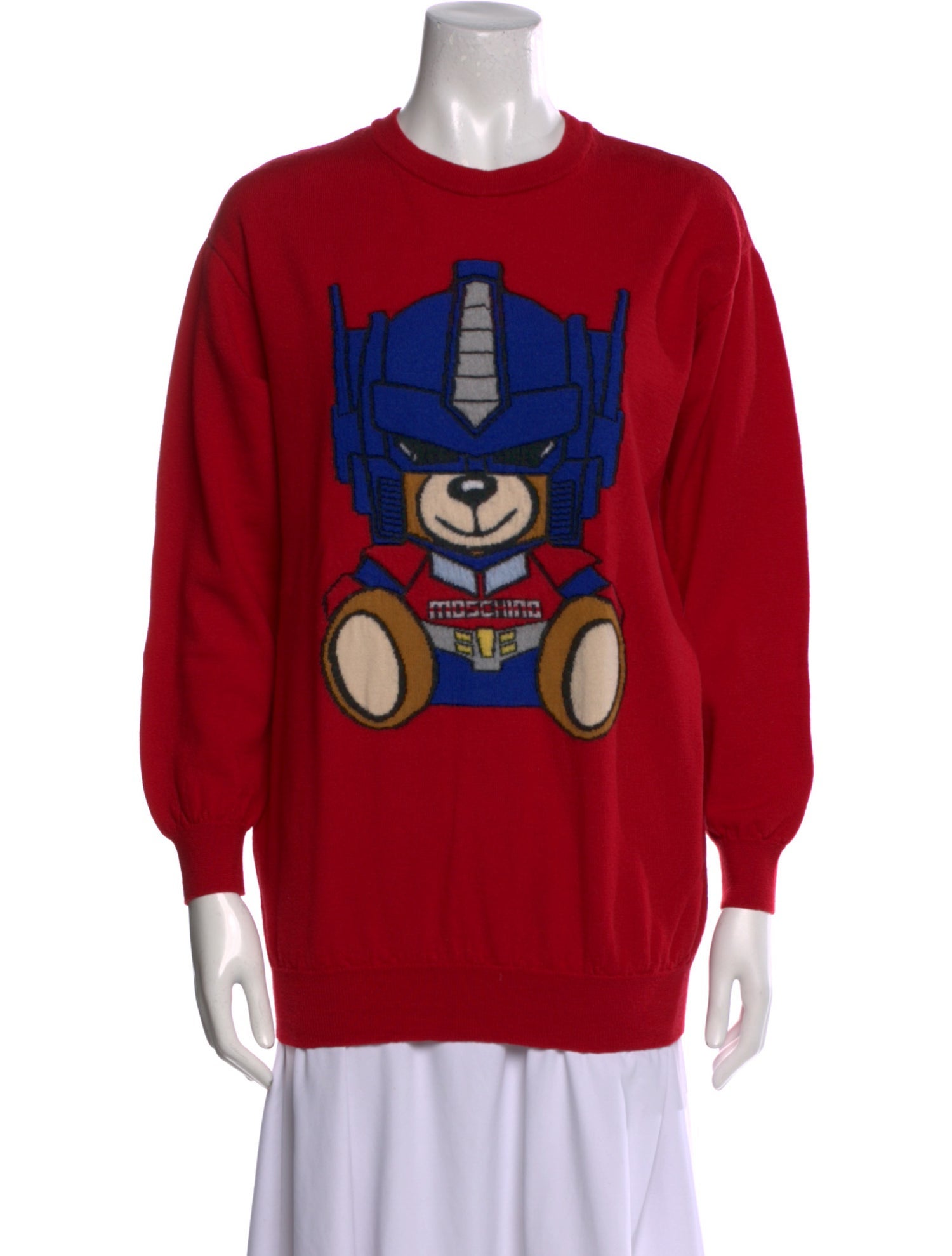 Moschino Couture Virgin Wool Graphic Print Sweatshirt