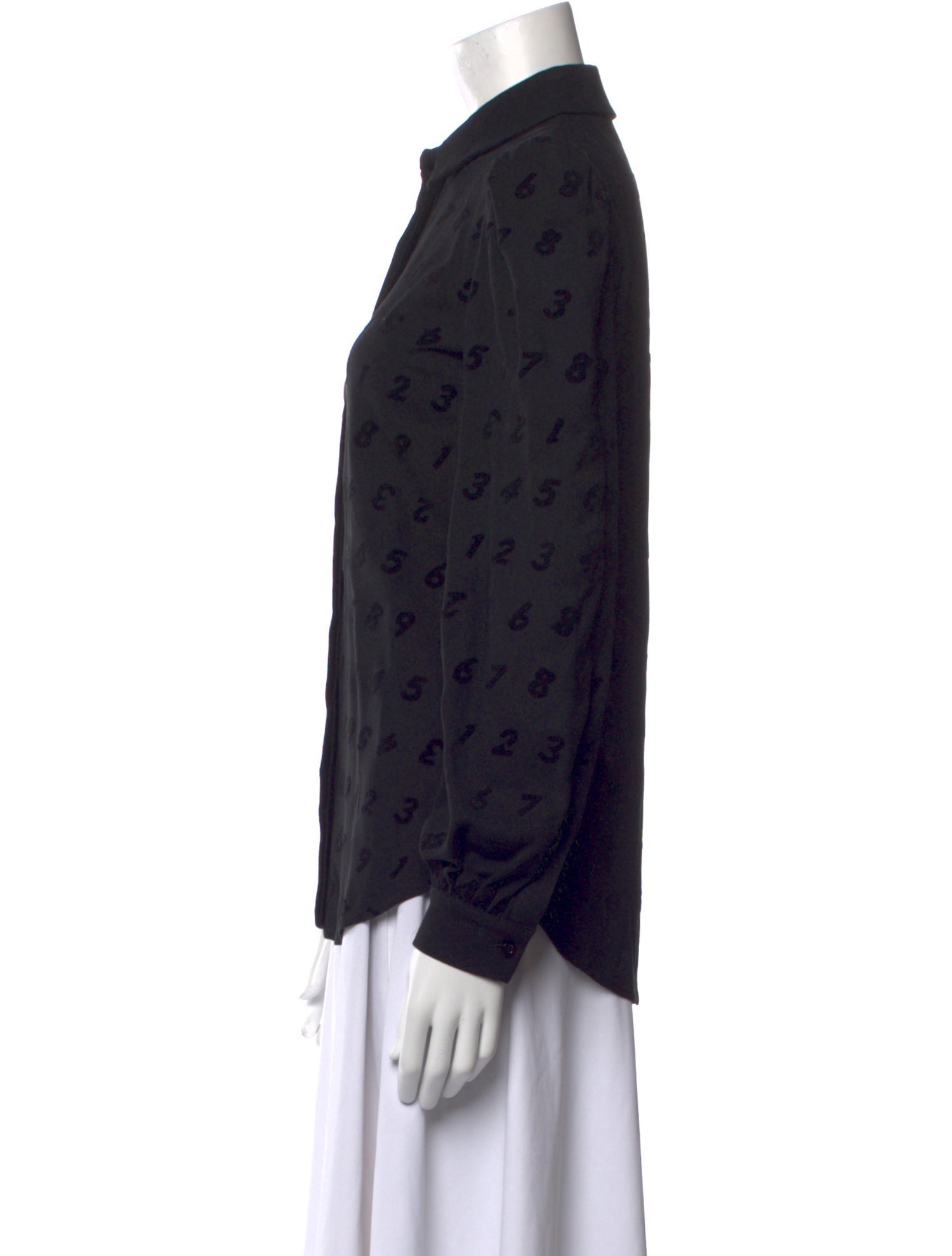 Moschino Couture Silk Printed Button-Up Top