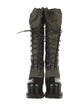 Moschino Couture Leather Colorblock Pattern Lace-Up Boots