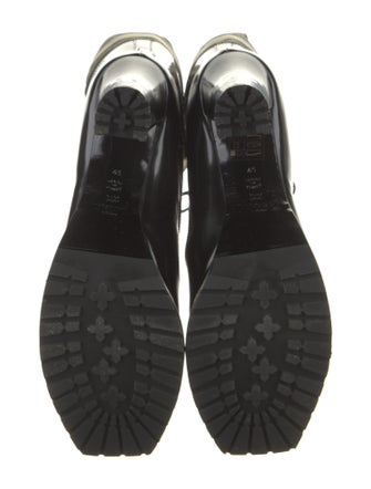 Moschino Couture Leather Colorblock Pattern Lace-Up Boots