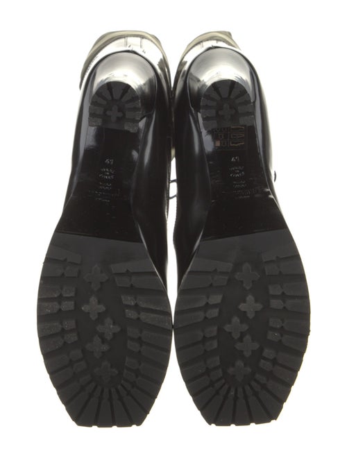 Moschino Couture Leather Colorblock Pattern Lace-Up Boots