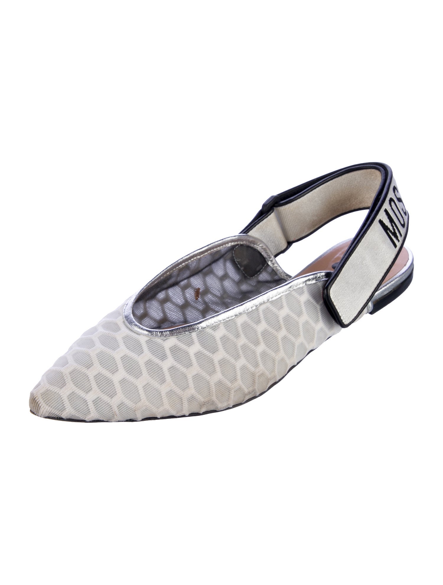 Moschino Couture Printed Slingback Flats