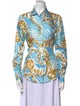 Moschino Couture Silk Printed Button-Up Top